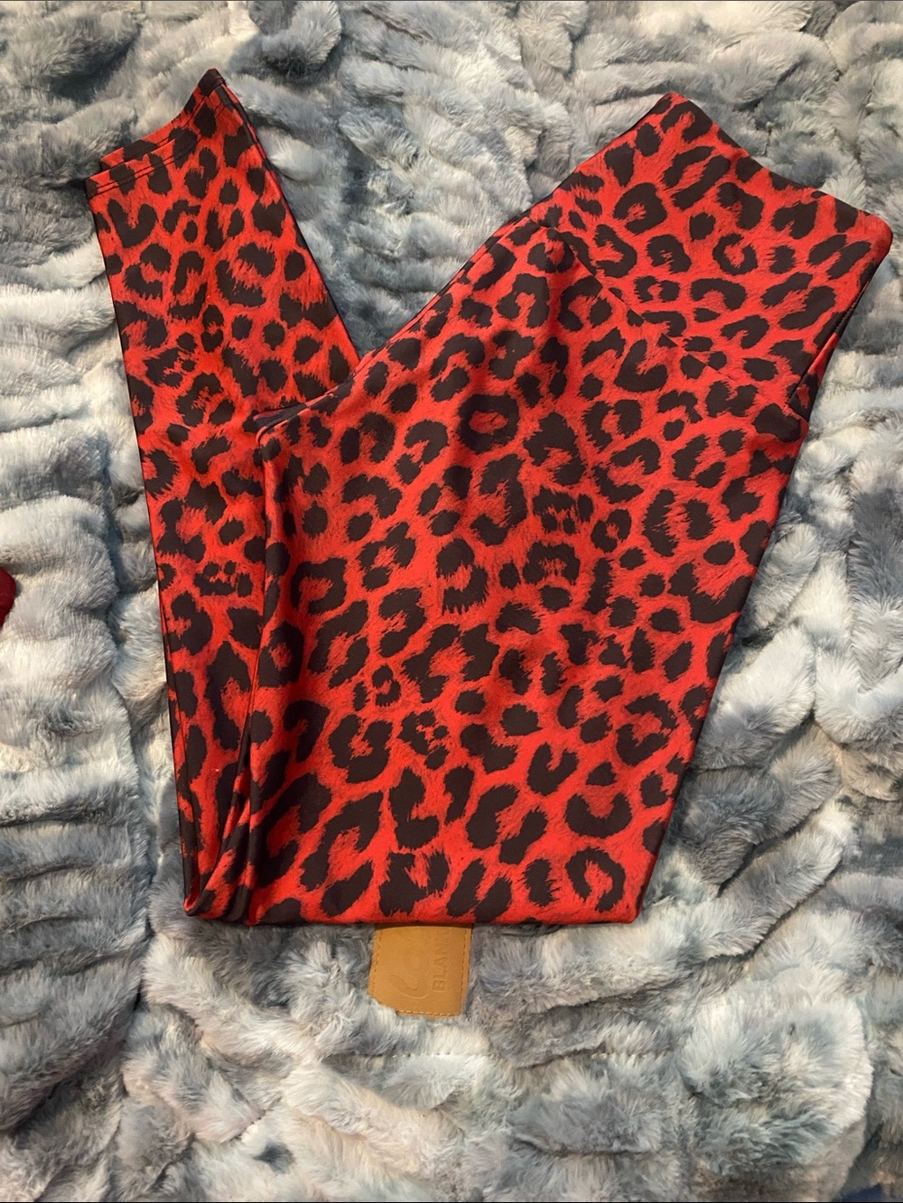 Onzie Red and Black Leopard Print Leggings